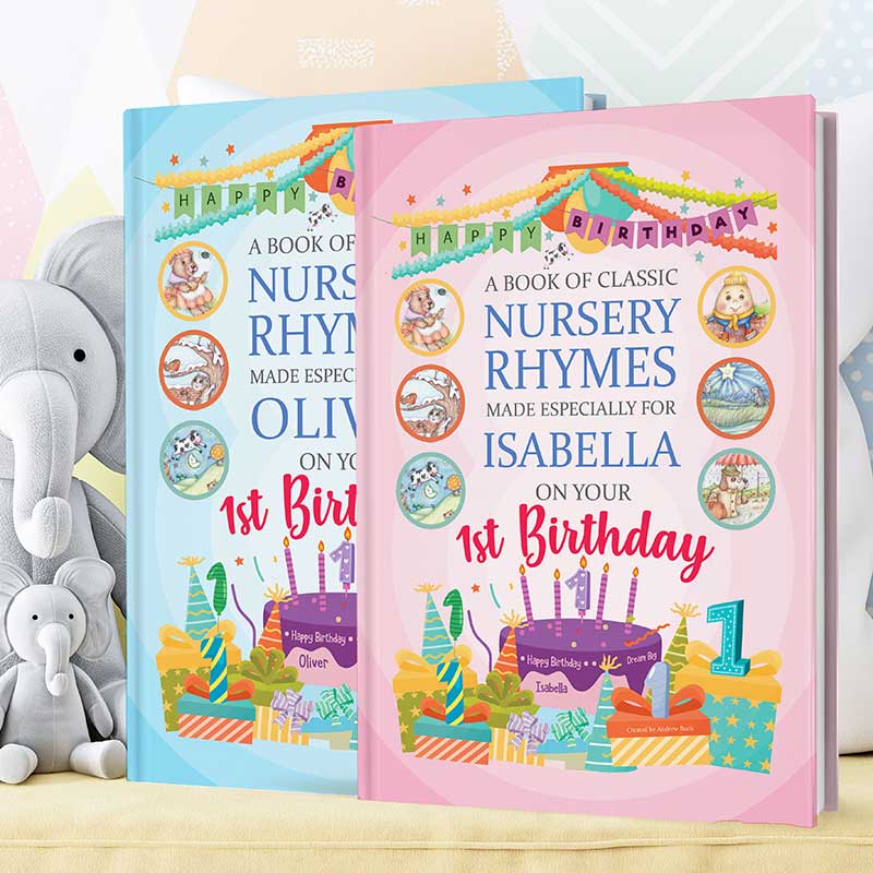 1st Birthday Gift Book Of Nursery Rhymes Personalised