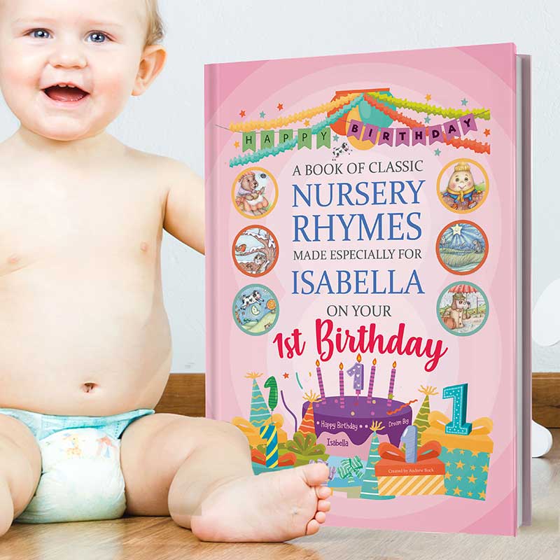 1st birthday gift book of nursery rhymes personalised for grandson