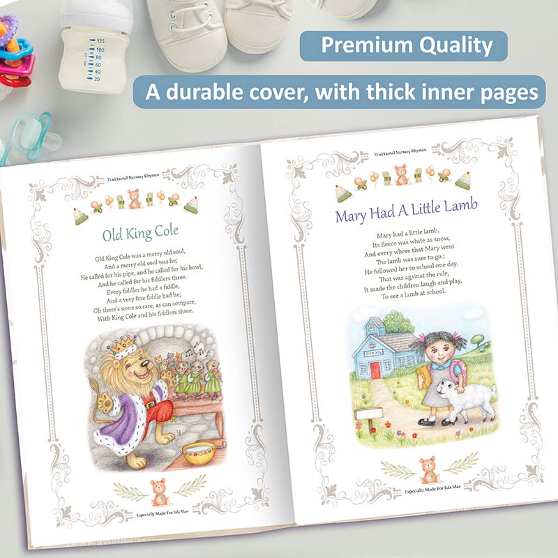 1st birthday gift book of nursery rhymes personalised for goddaughter