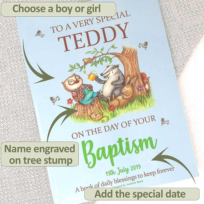 Personalised Baptism Gift Book of Blessings for Goddaughter