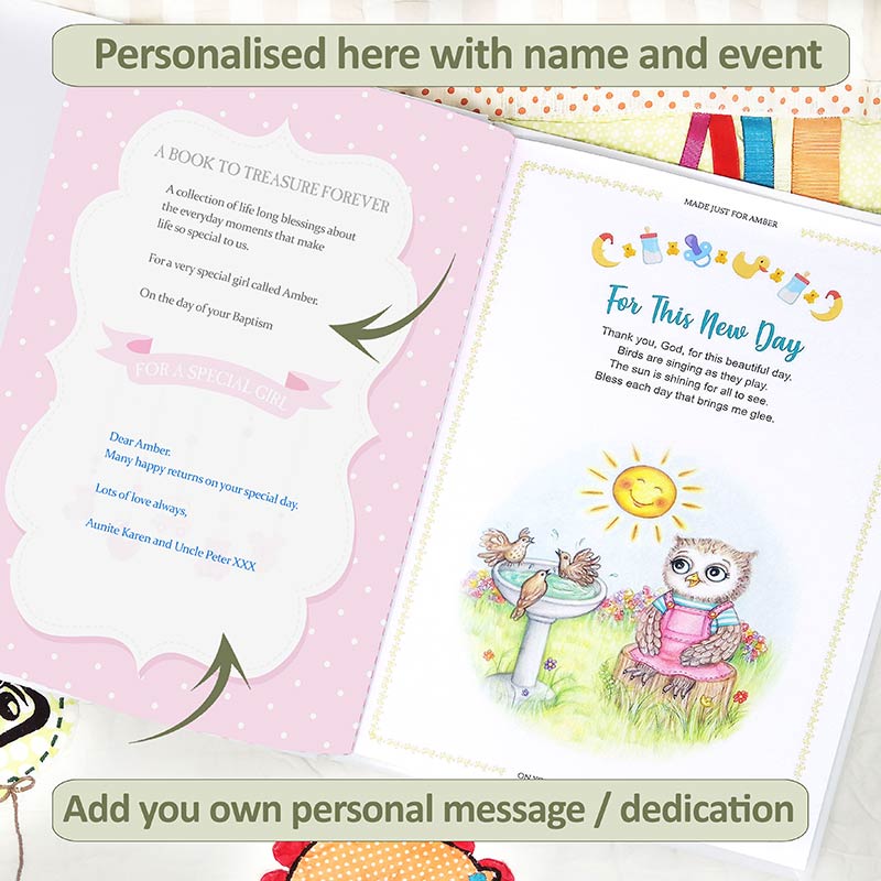 Personalised Baptism Gift Book of Blessings for Niece
