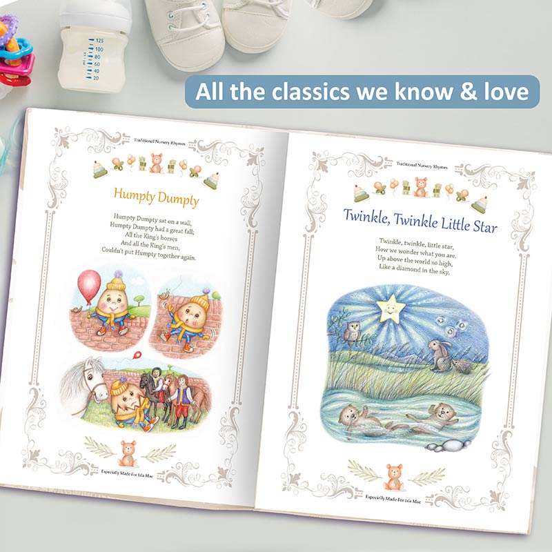Customised Baptism Gift Book of Nursery Rhymes for Niece