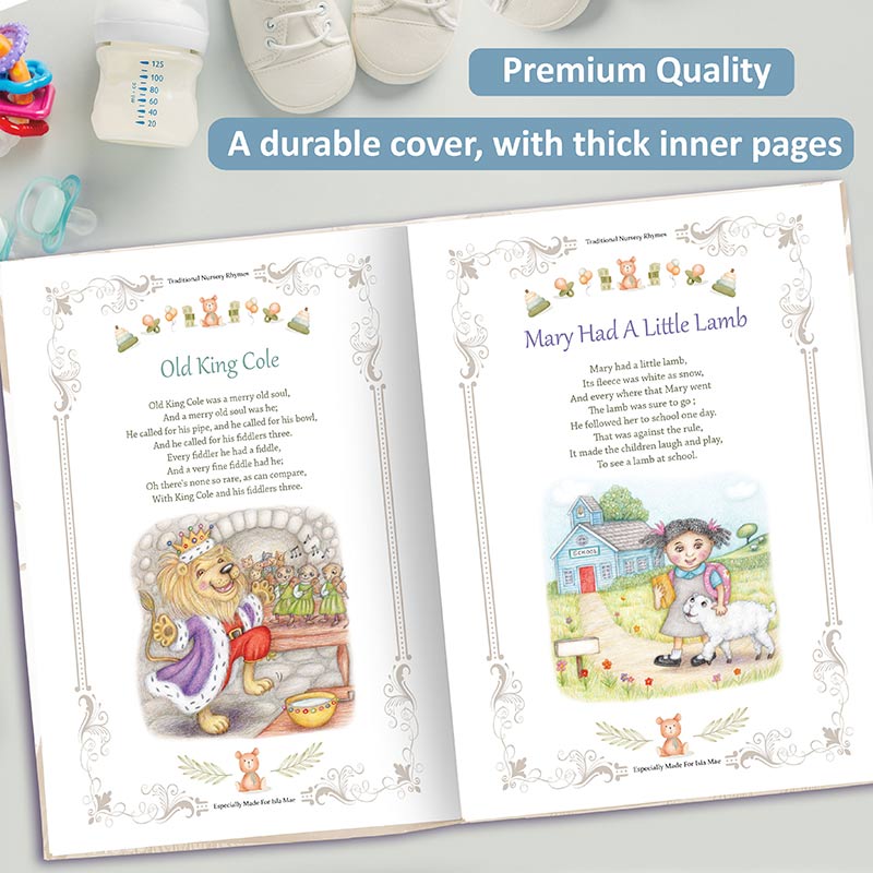 Personalised Baptism Gift Book of Nursery Rhymes for Nephew