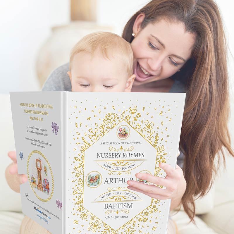 Customised Baptism Gift Book of Nursery Rhymes for baby