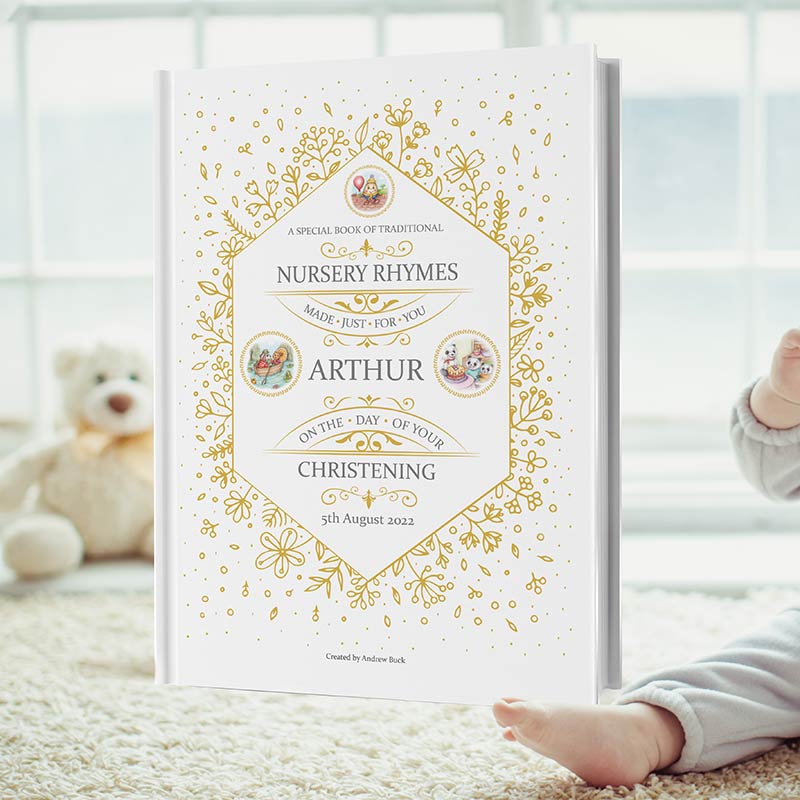 Modern Christening Gift Book of Blessings Personalised for Baby