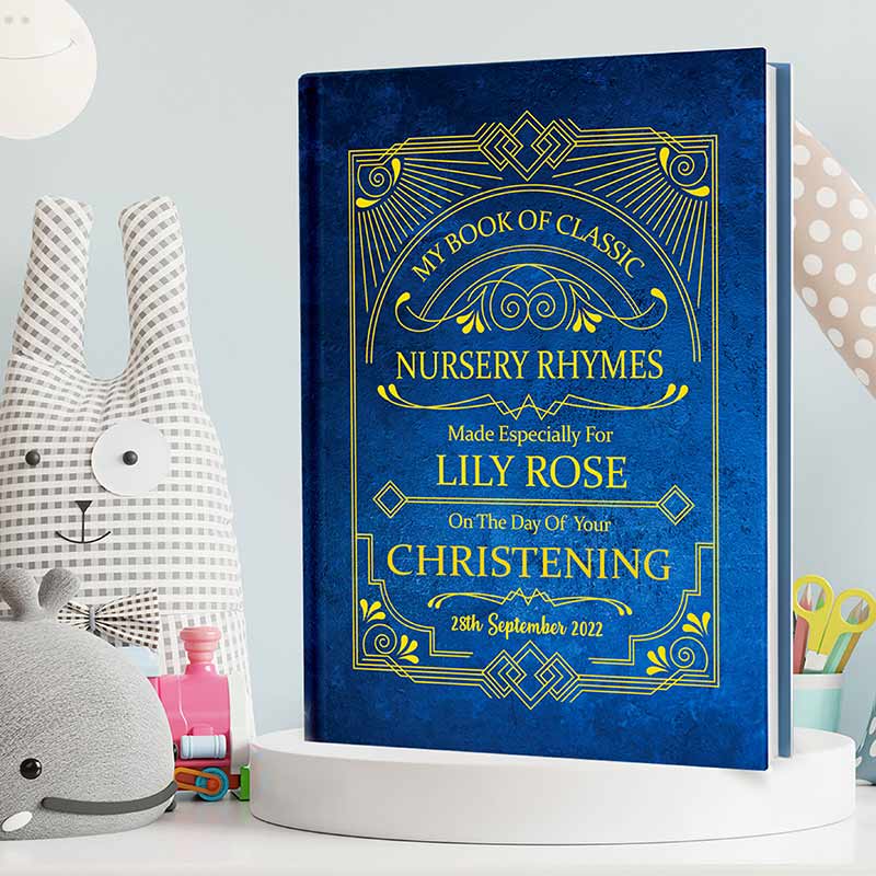 Modern Christening Gift Book of Blessings Personalised for Baby