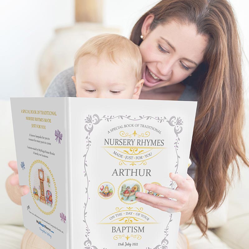 Customised Baptism Gift Book of Nursery Rhymes for baby