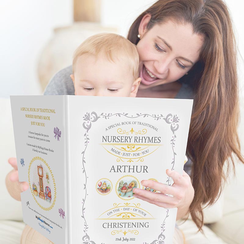Personalised Christening Gift Book of Nursery Rhymes for baby