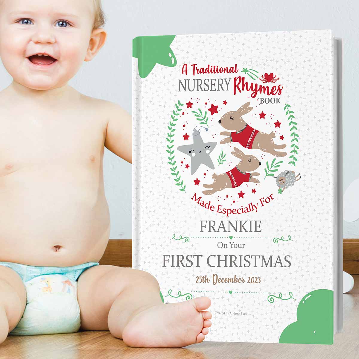 Personalised 1st Christmas Book For Baby