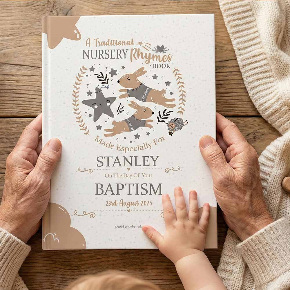 Personalised Baptism Gift Book of Nursery Rhymes