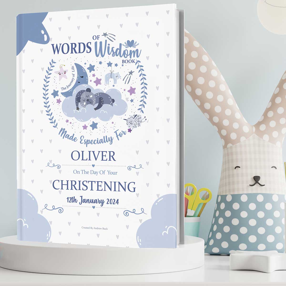 Personalised Christening Gift Book of Words of Wisdom