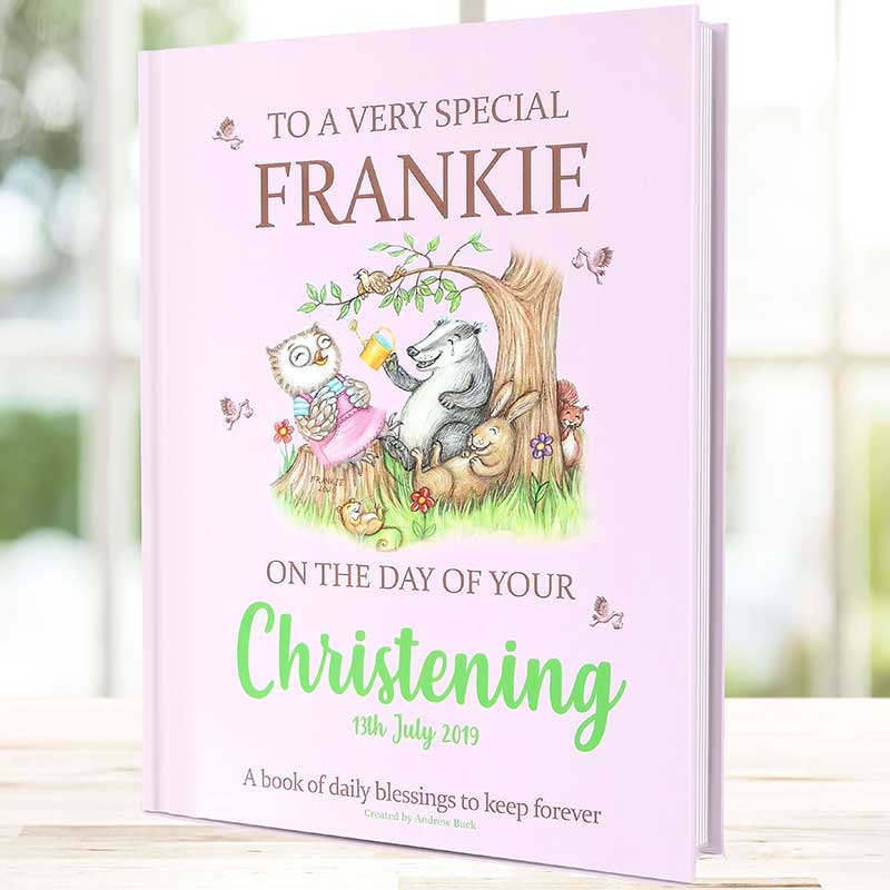 Personalised Christening Gift Book of Blessings for baby