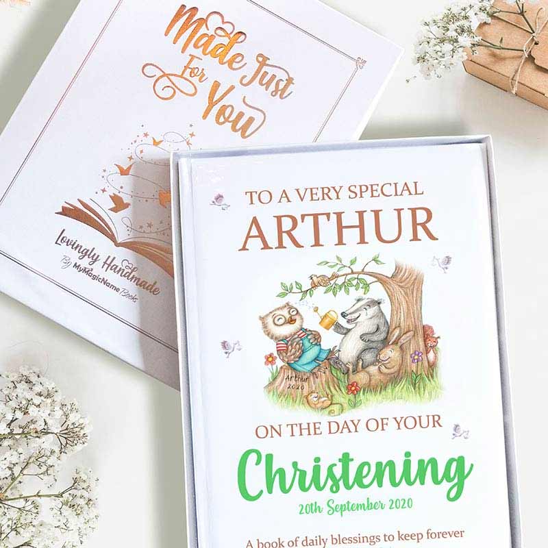 Personalised Christening Gift Book of Blessings for Godson