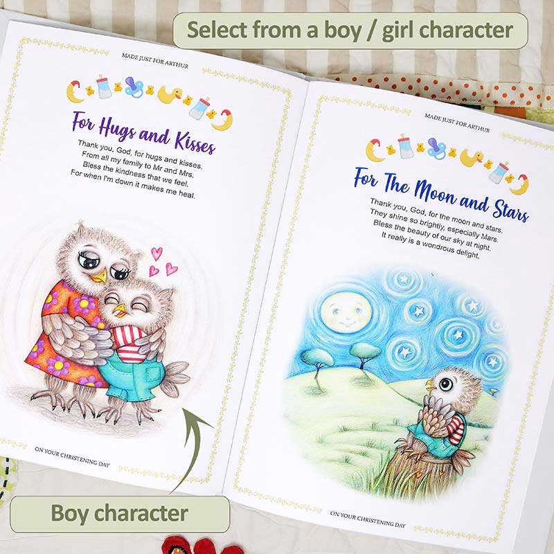 Personalised Christening Gift Book of Blessings for baby