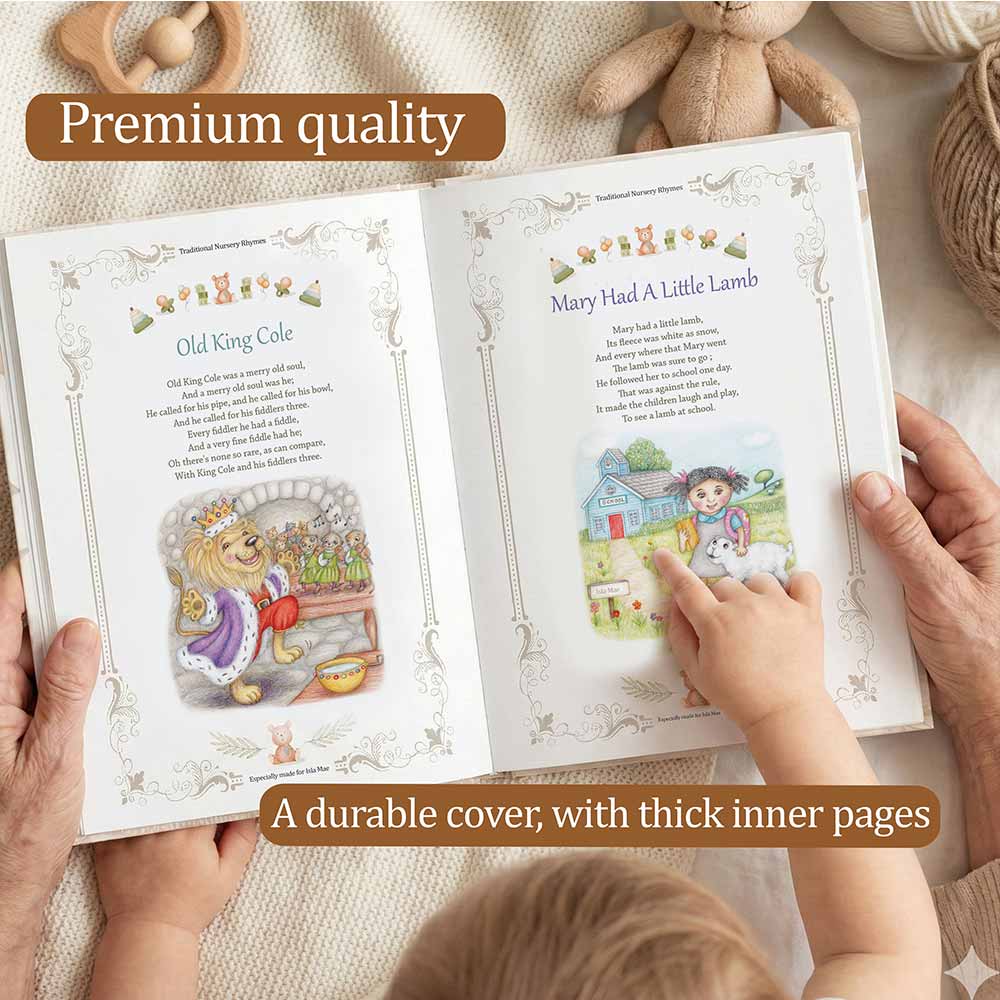 Personalised Christening Gift Book of Nursery Rhymes for baby