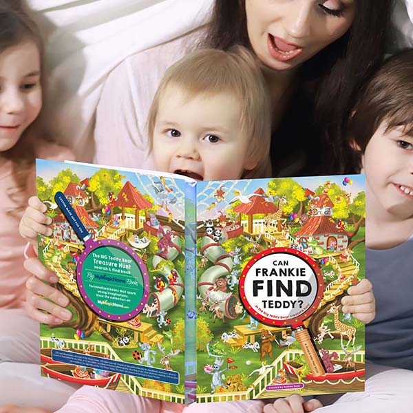 Personalised Search and find book Where is teddy personalised for children