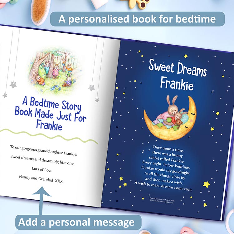 Sweet Dreams Personalised Book with A Personal Message Page